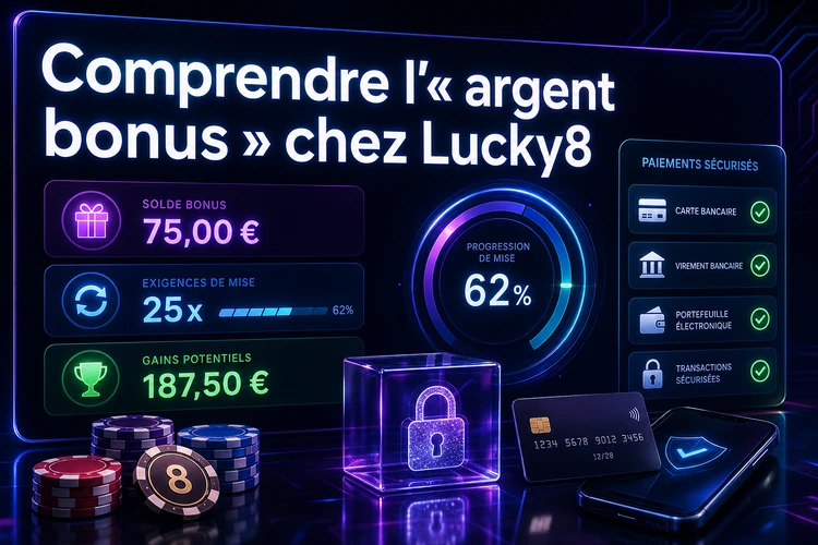 Comprendre l'argent bonus chez Lucky8