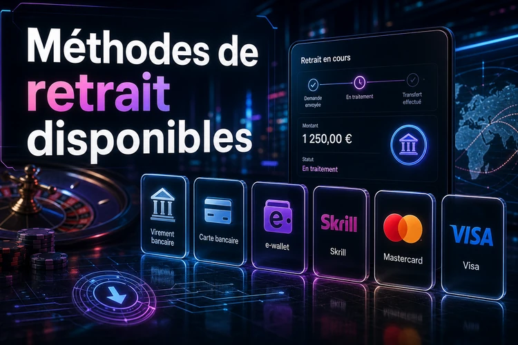Méthodes de retrait disponibles